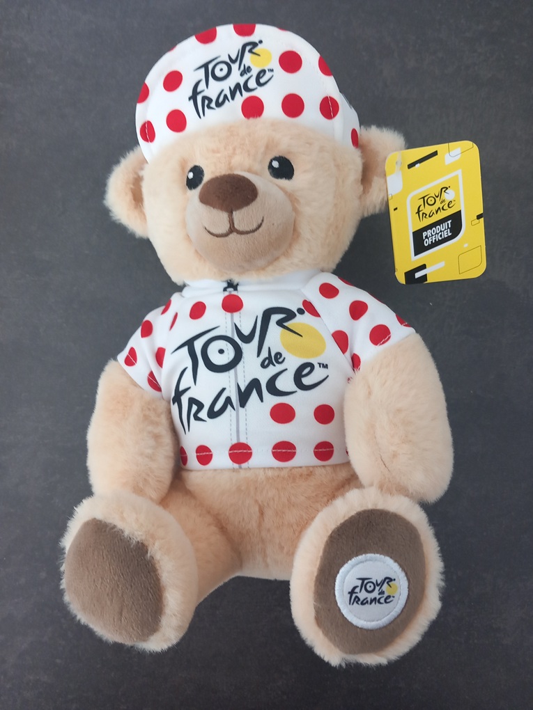 Ours en peluche Tour de France maillot du meilleur grimpeur 25cm