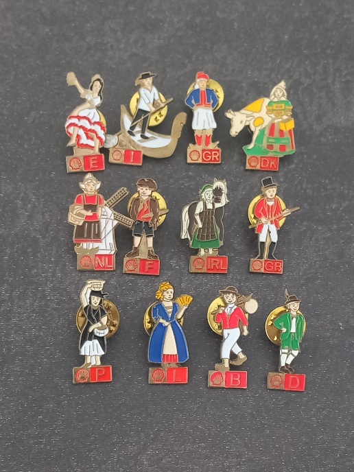 Pin's Shell série complète des 12 premiers pays d'Europe