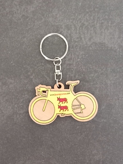 Tour de France - Porte clé bois - Béarn Pyrénées - Goodies Objet Publicitaire